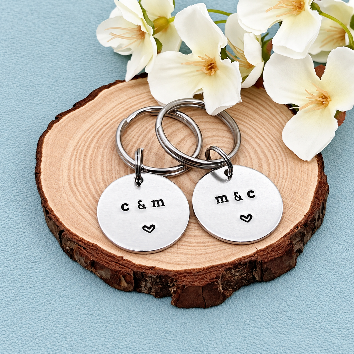 Personalised Initial Couple's Keyring