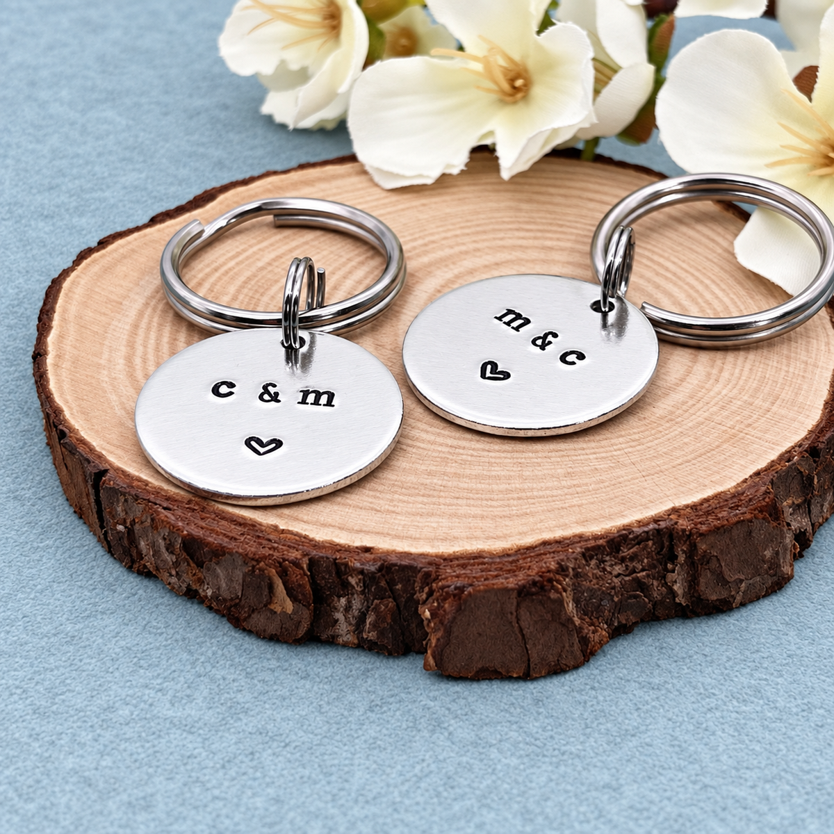 Personalised Initial Couple's Keyring