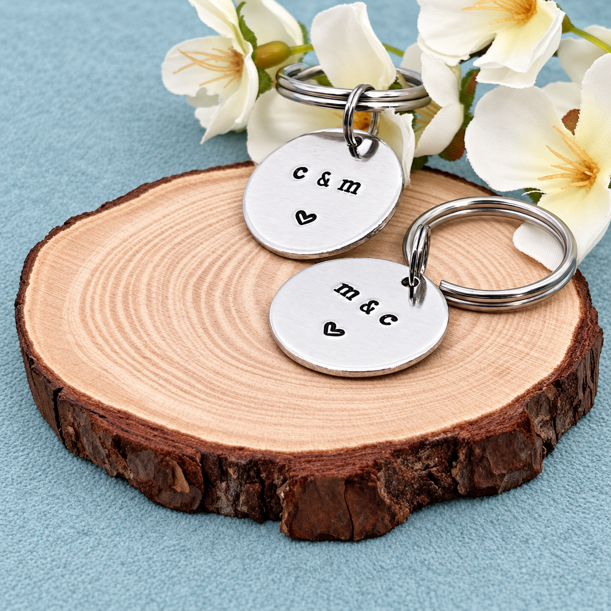 Personalised Initial Couple's Keyring