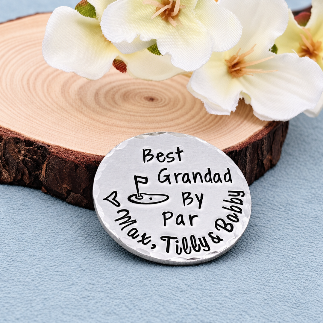 Best Grandad By Par Aluminium Golf Ball Marker, Father's Day Gift