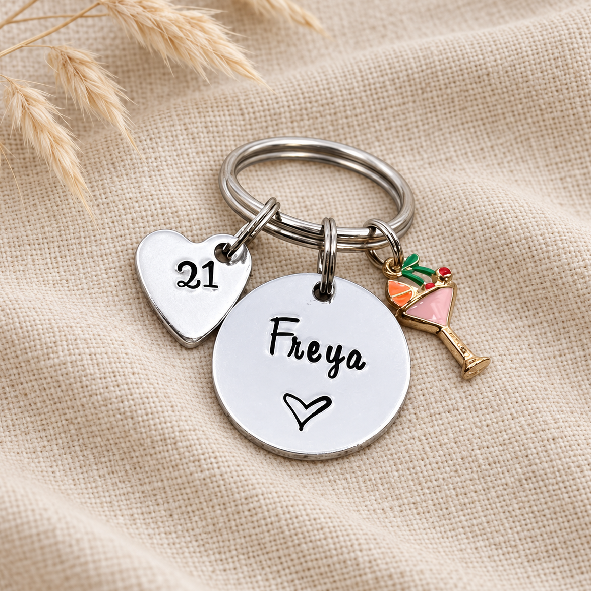 Personalised 21st Birthday Keyring for Her, 21st Birthday Gift