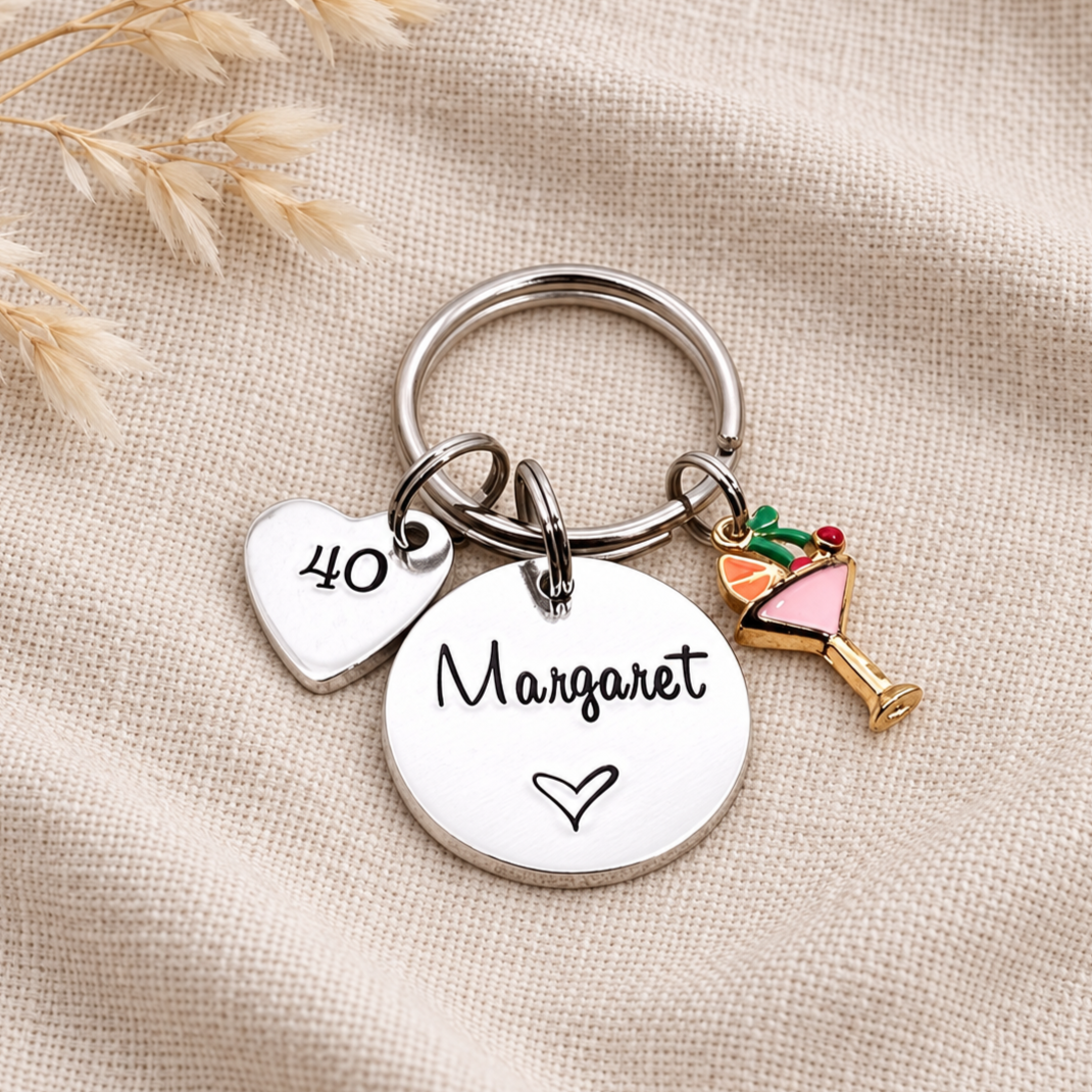 Personalised Womens 40th Birthday Gift, 40th Birthday Keyring