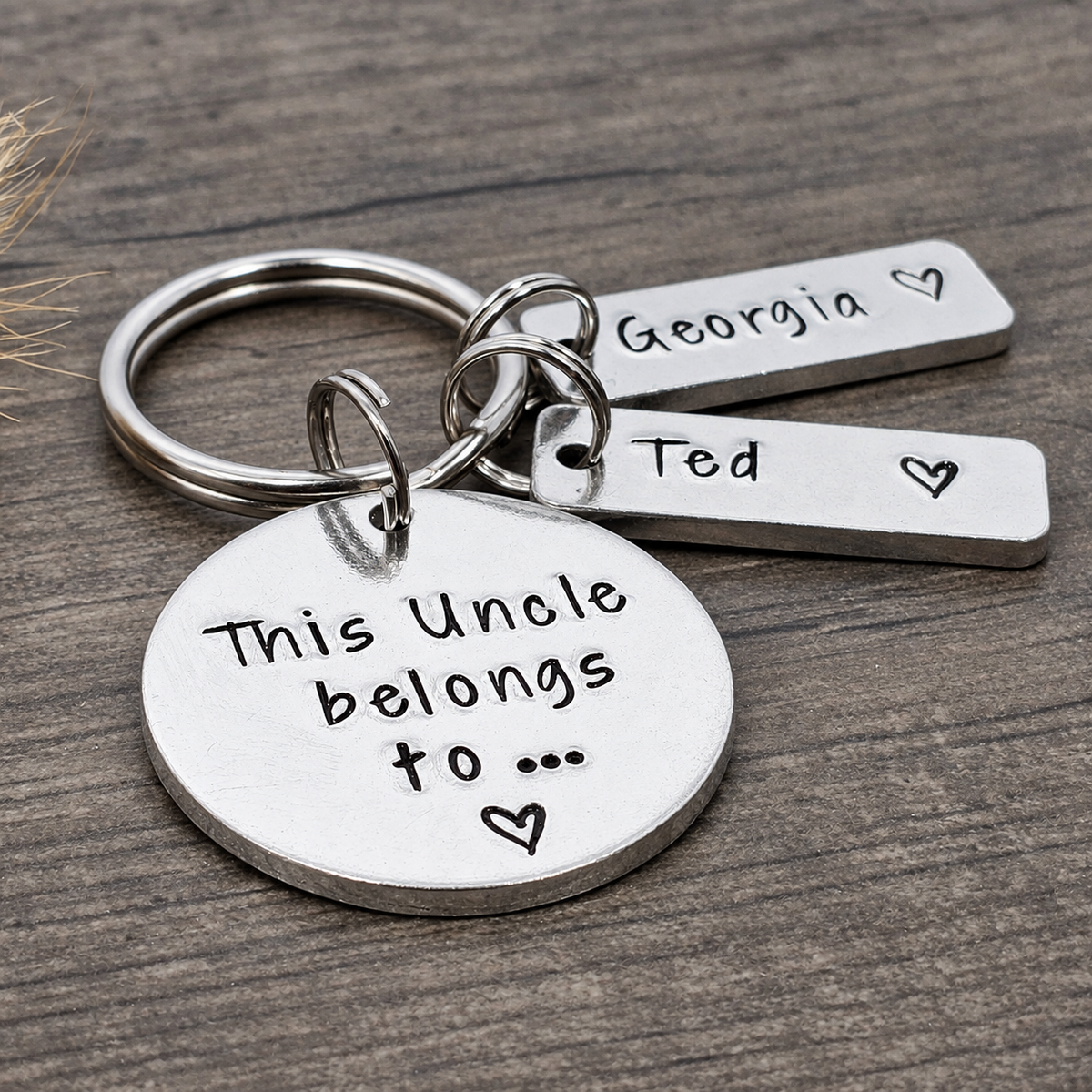 Personalised This Uncle Belongs To Keyring with Name Tags