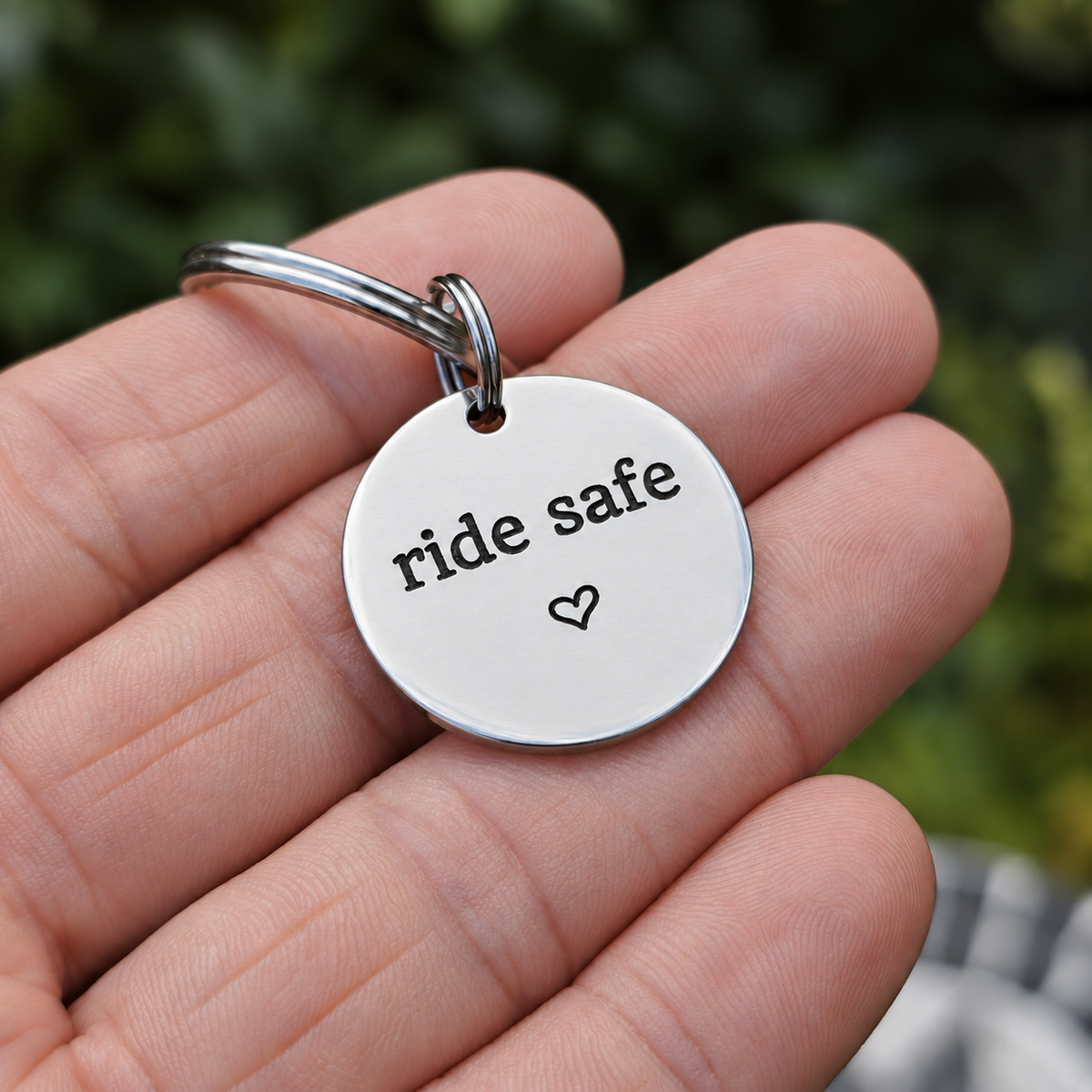 Personalised Ride Safe Keyring – Gift for Bikers & Cyclists