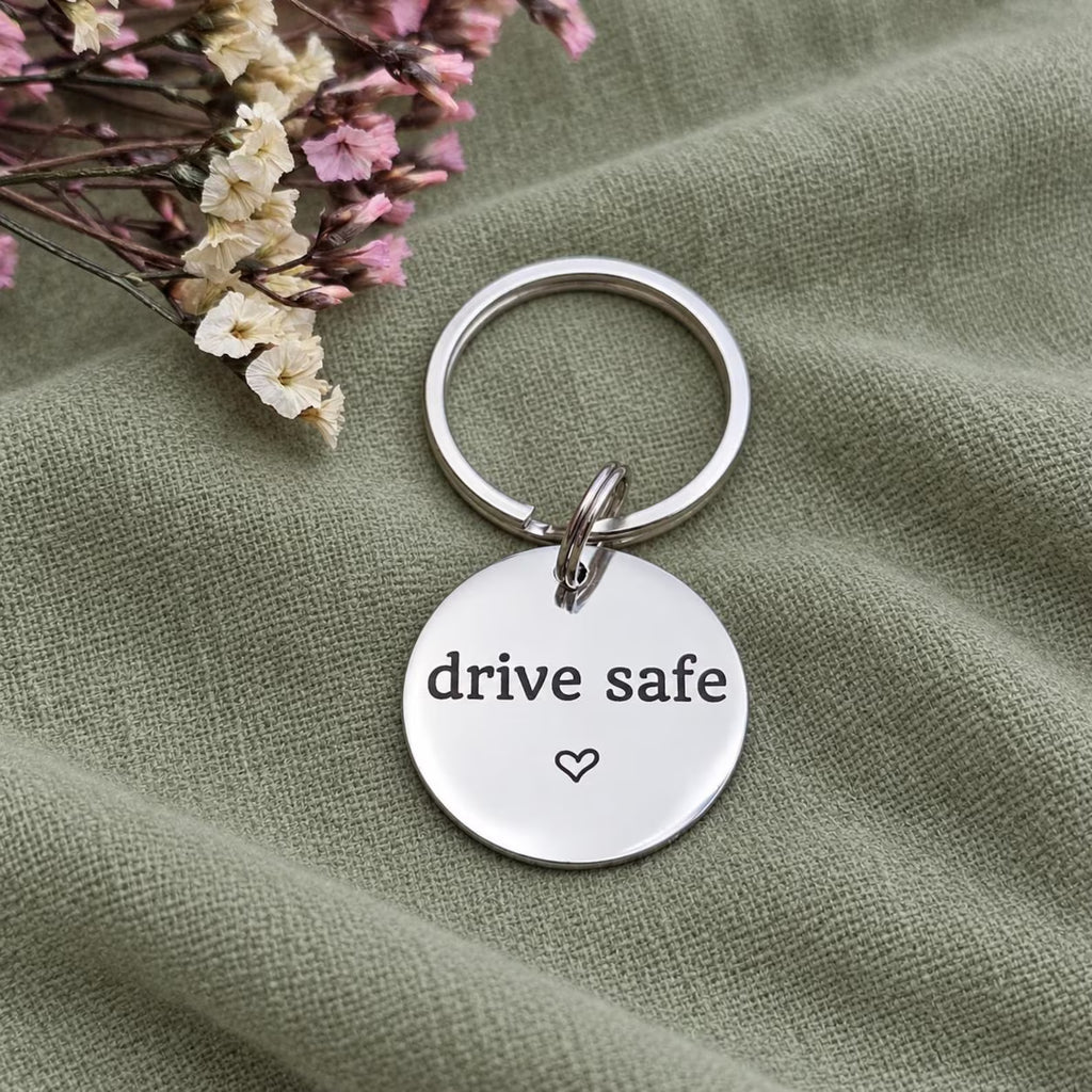 Personalised Drive Safe Keyring – New Driver Gift