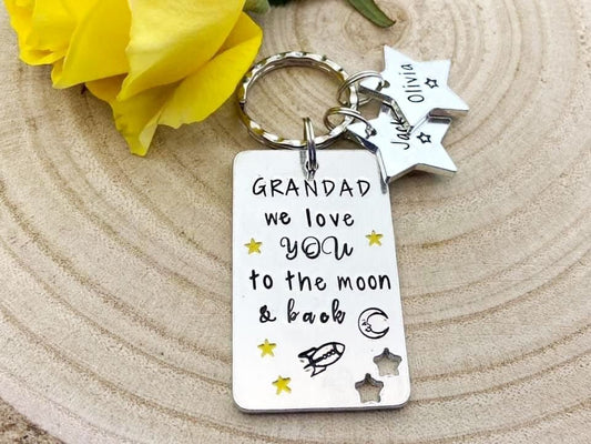 'Grandad We Love You To The Moon and Back' Keyring