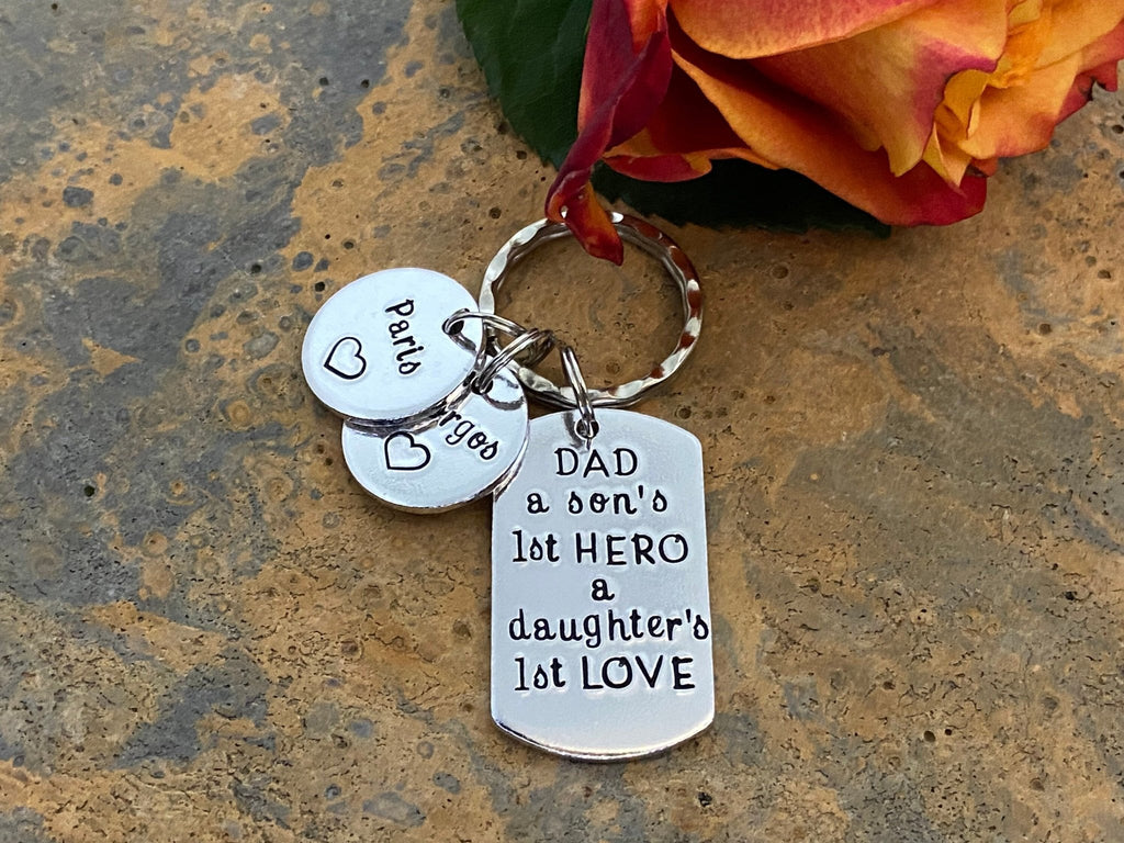 'A Son's First Hero A Daughters First Love' Daddy Keyring