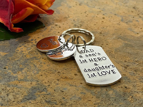 'A Son's First Hero A Daughters First Love' Daddy Keyring