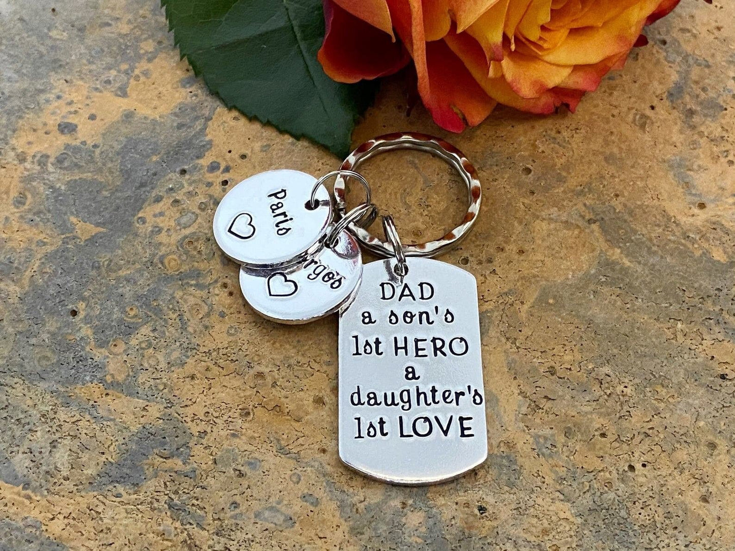 'A Son's First Hero A Daughters First Love' Daddy Keyring