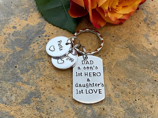 'A Son's First Hero A Daughters First Love' Daddy Keyring