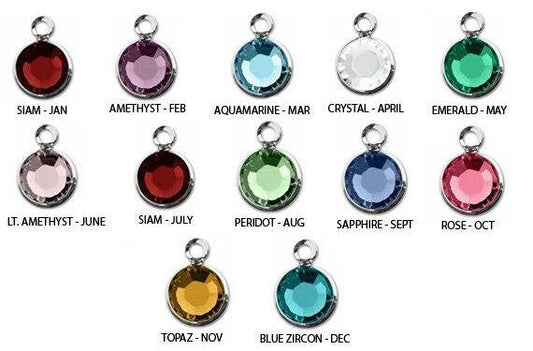 ADD ON ONLY - Swarovski Birthstone Channel Charm