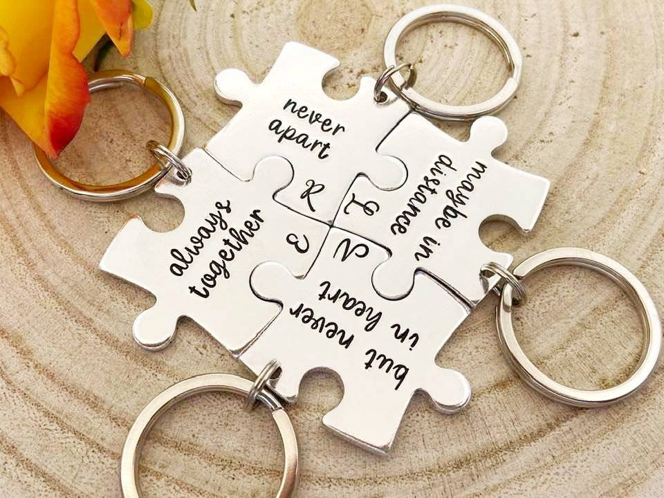 Best Friends Puzzle Keyring Set of 4