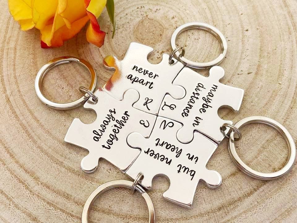 Best Friends Puzzle Keyring Set of 4
