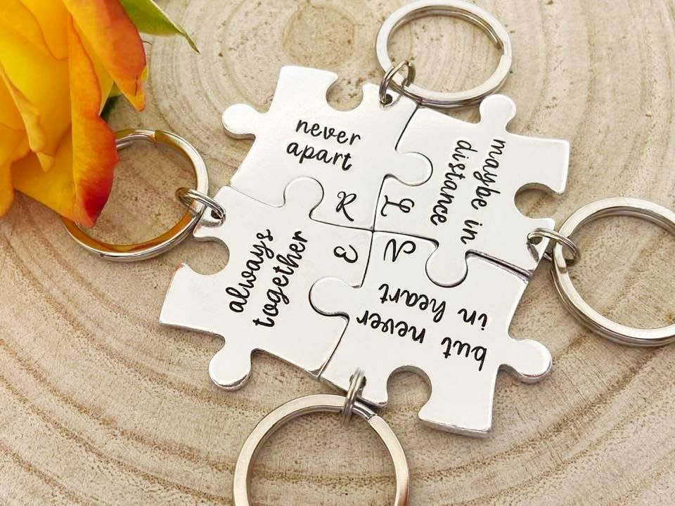 Best Friends Puzzle Keyring Set of 4