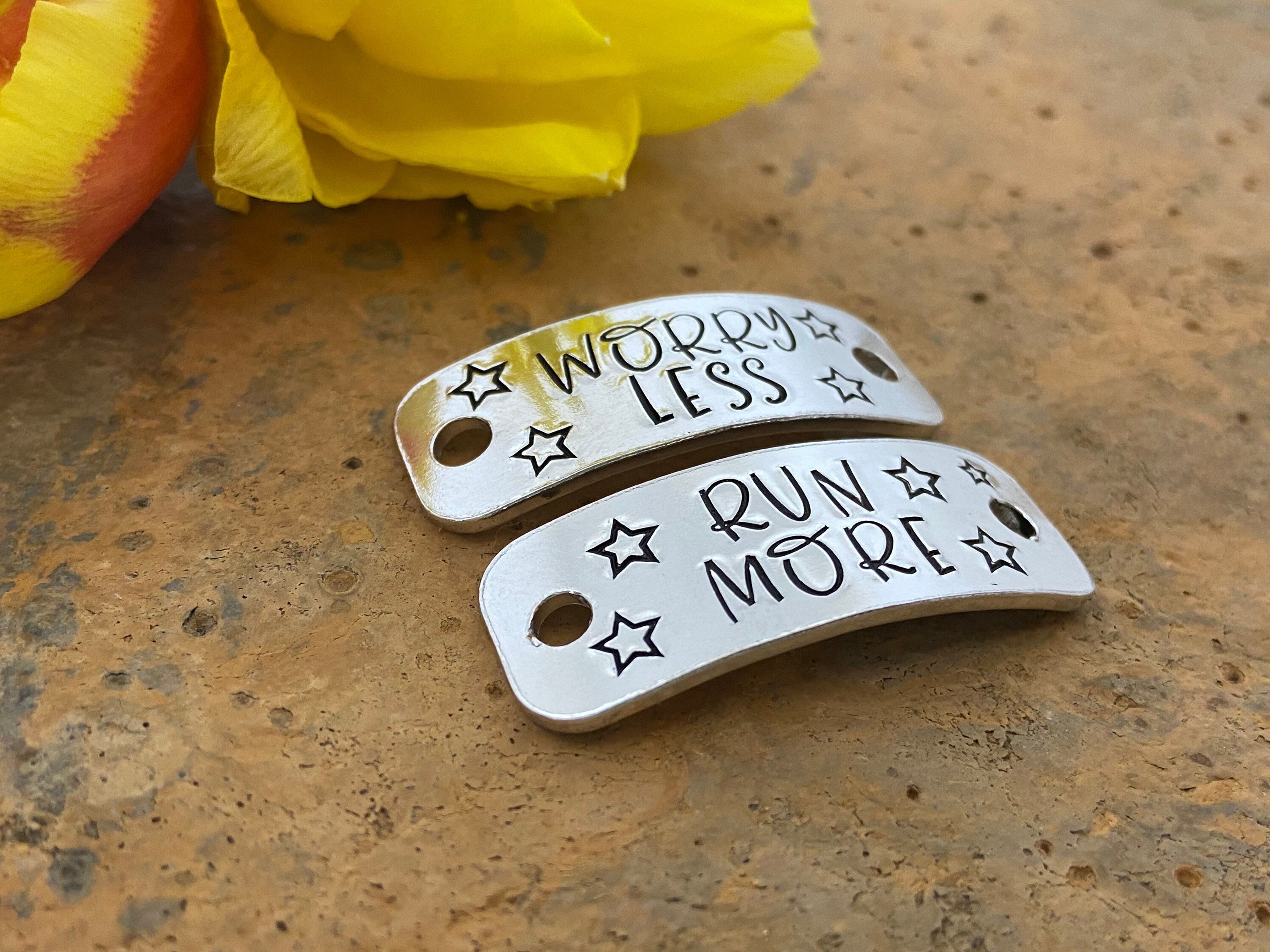 'Worry Less Run More' Trainer Tags