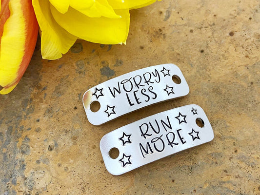 'Worry Less Run More' Trainer Tags