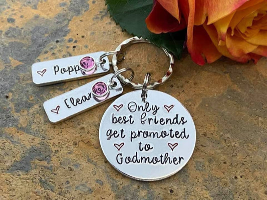 Godmother Keyring with Swarovski Birthstones
