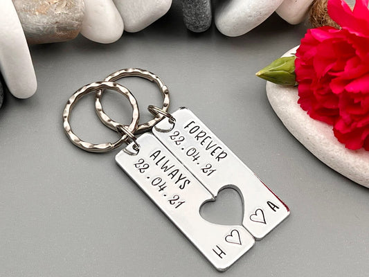 Special Date 'Forever Always' Couple's Keyring Set