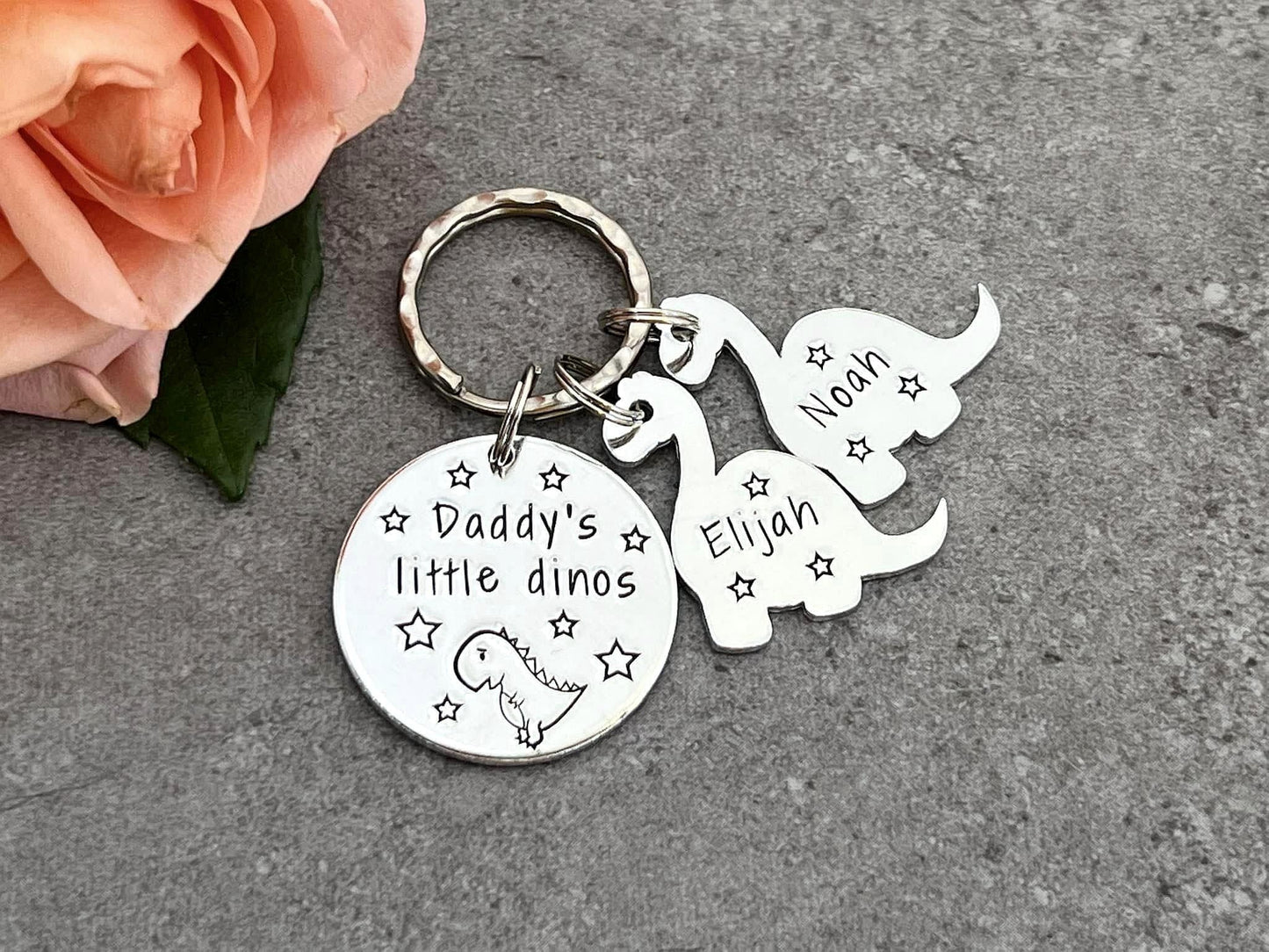 'Daddy's little dinos' Keyring