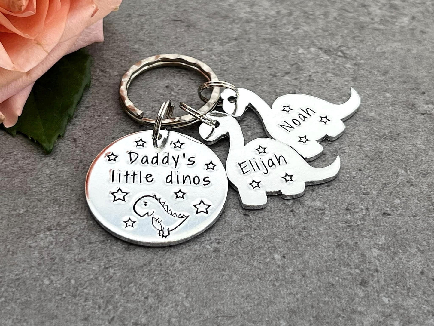 'Daddy's little dinos' Keyring