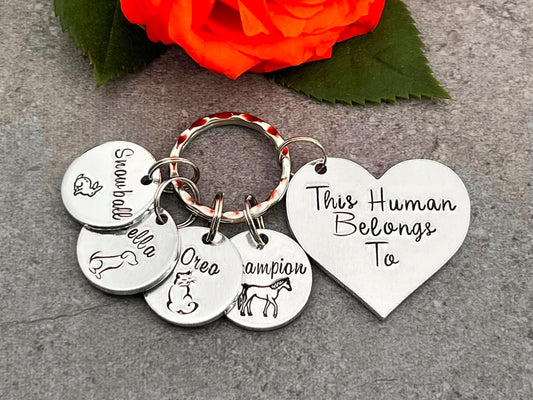 'This Human Belongs To' Keyring